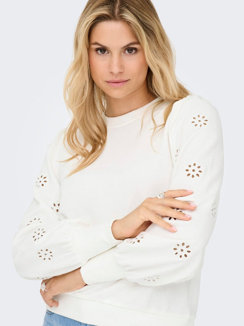 Only NOOS - 15315687 ONLFEMME L/S UB SWT N - Cloud Dancer / sweater