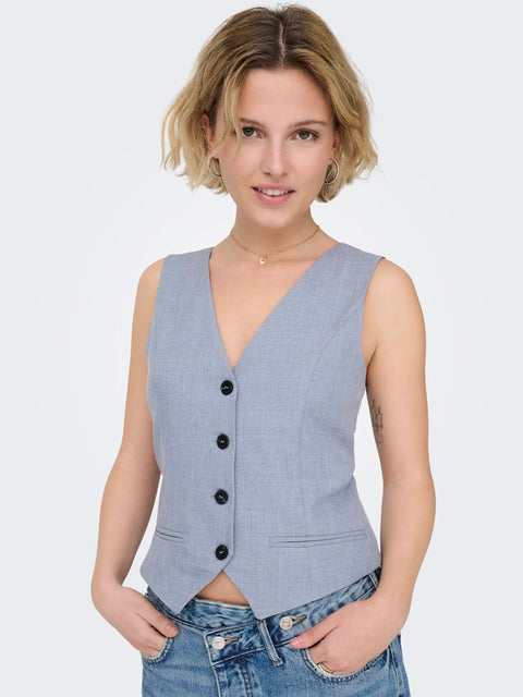 Only NOOS - 15336753 ONLLINDA S/L MEL FIT - Vintage Indigo/M / top