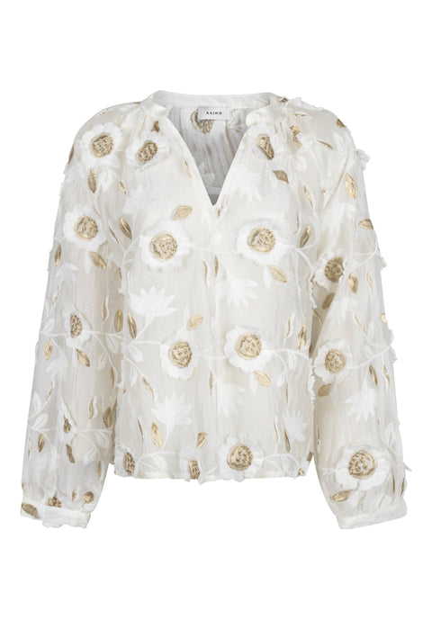 Aaiko - ALANZA 3D TEN 518 - 114300 LES BLANC / blouse