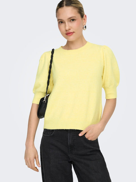 Only NOOS - 15318551 ONLRICA LIFE 2/4 PULL - Double Cream/Mel / top