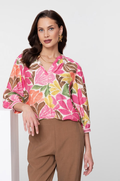 Geisha - 63283-20 - 718 ecru/tobacco / blouse