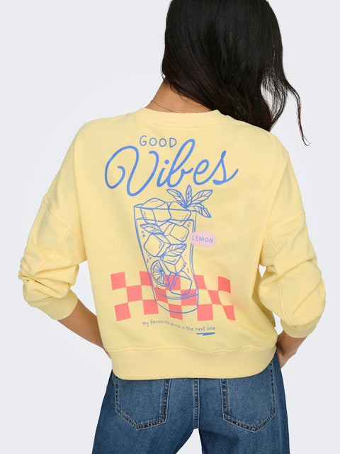 Only - 15372446 ONLVIVVIAN L/S O-NECK - Sunlight/Good vi