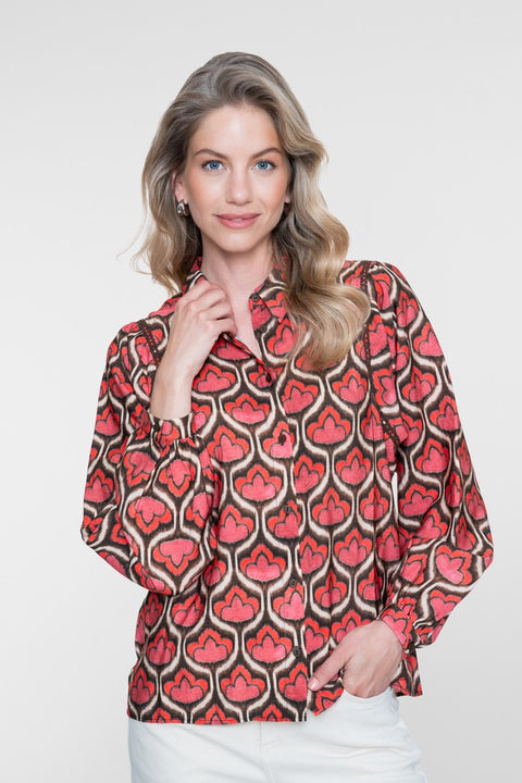 Geisha - 63641-20 - 450 red/brown / blouse