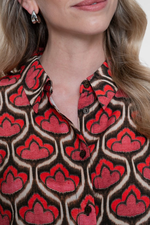 Geisha - 63641-20 - 450 red/brown / blouse
