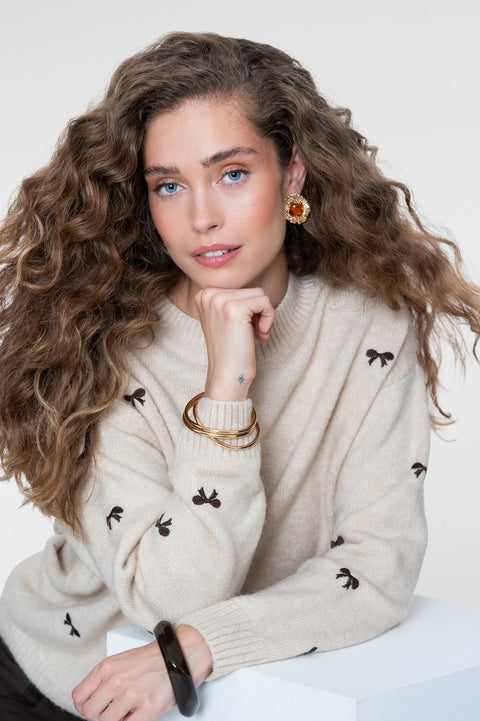 Geisha - 64538-23 - 720 sand/dark br / sweater