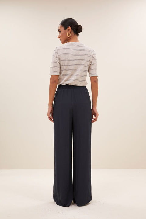 By Bar - Benji viscose pants - 701 Graphite
