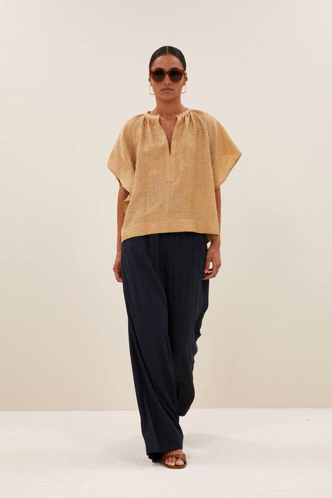 By Bar - Vina jacquard blouse - 771 Desert