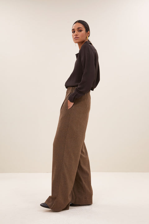 By Bar - Benji tweed pants 25518039 - 773 Latte
