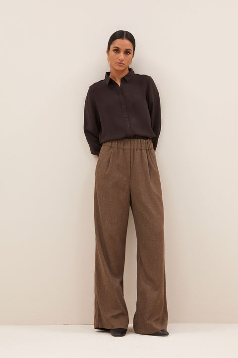 By Bar - Benji tweed pants 25518039 - 773 Latte