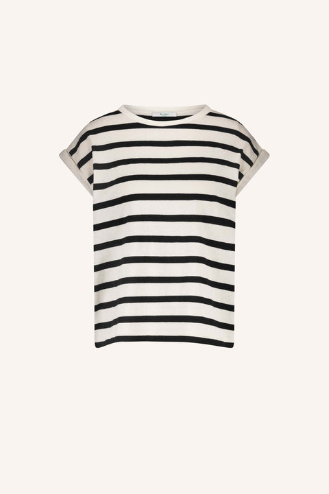 By Bar - Tobi stripe top 25511023 - Grain black stripe 806