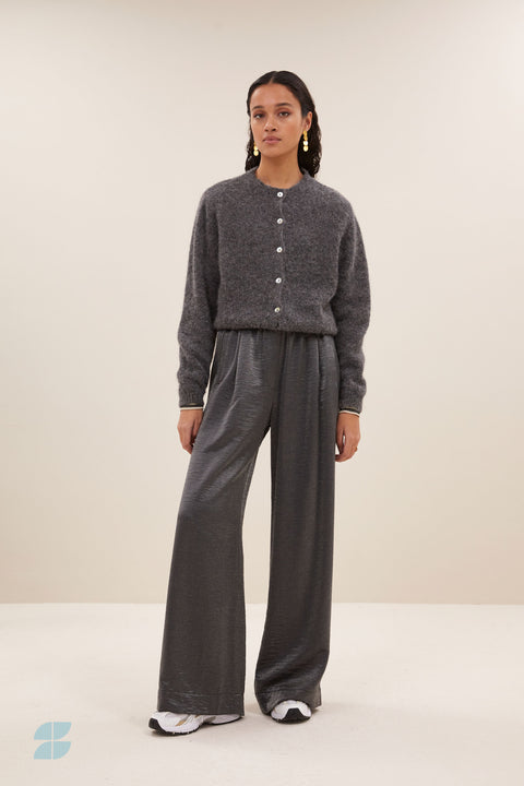 By Bar - Cleo natural cardigan 25514004 - 835 Dark grey melee