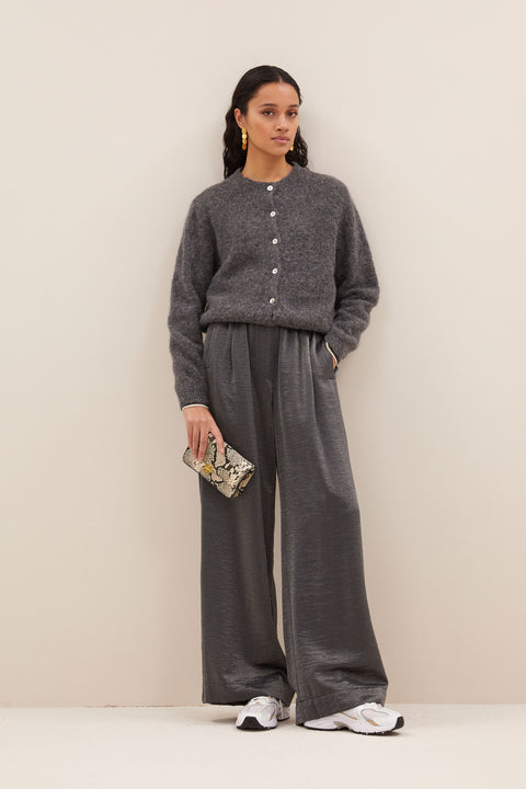 By Bar - Cleo natural cardigan 25514004 - 835 Dark grey melee