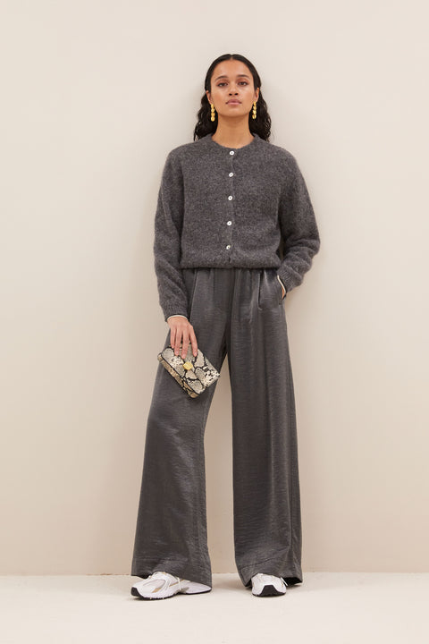 By Bar - Cleo natural cardigan 25514004 - 835 Dark grey melee
