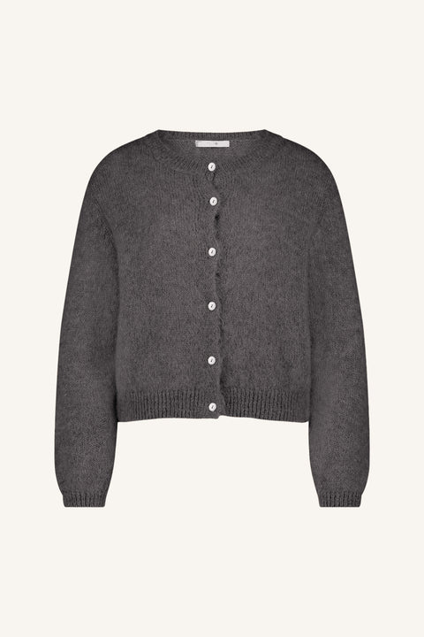 By Bar - Cleo natural cardigan 25514004 - 835 Dark grey melee