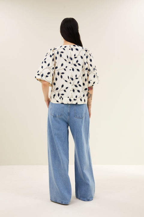 By Bar - Olivia botanic blouse - 856 Midnight