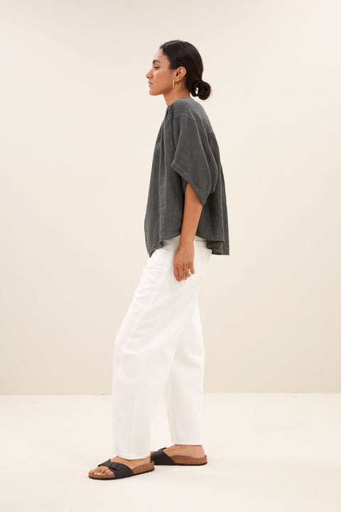 By Bar - Axel linen blouse 25112009 - 867 Charcoal