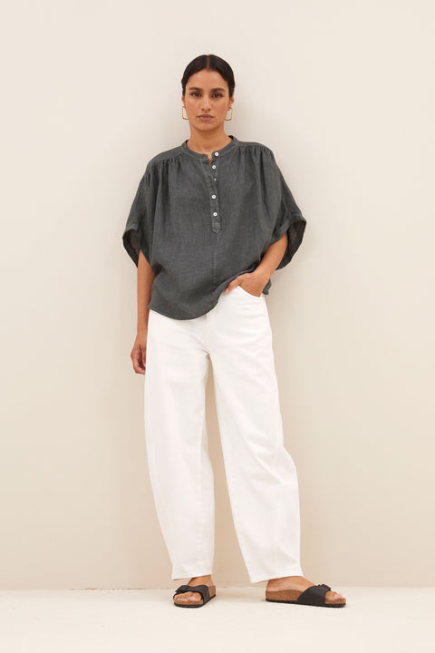 By Bar - Axel linen blouse 25112009 - 867 Charcoal