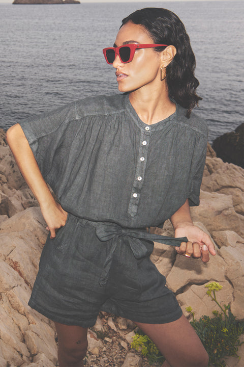 By Bar - Axel linen blouse 25112009 - 867 Charcoal
