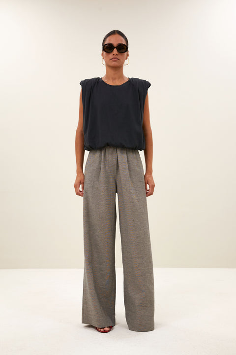By Bar - Benji melange pants - 885 Charcoal melange