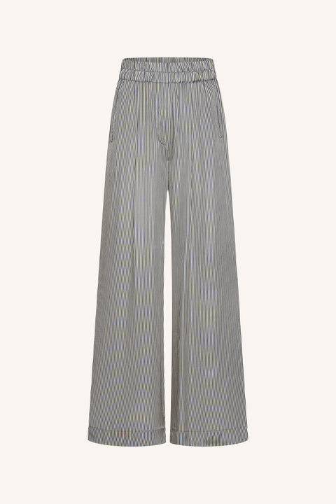 By Bar - Benji silky stripe pants - 886 Jet black stripe