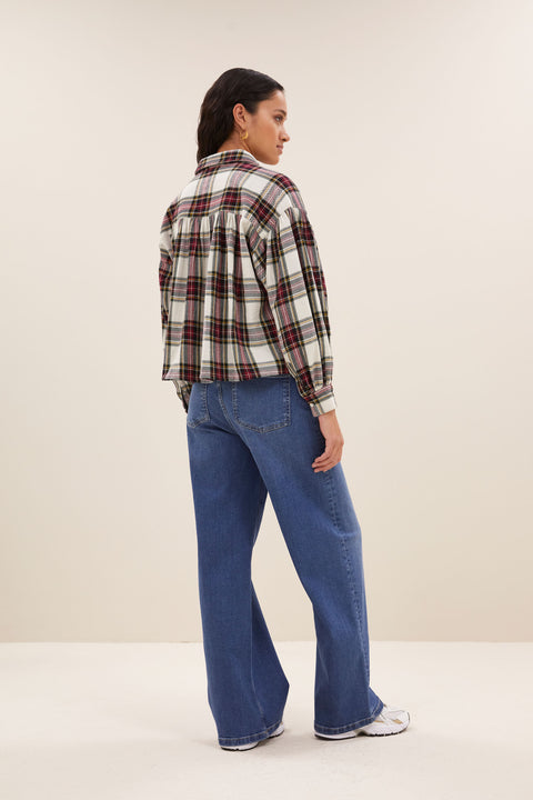 By Bar - Sarah short check blouse - 903 Tartan check
