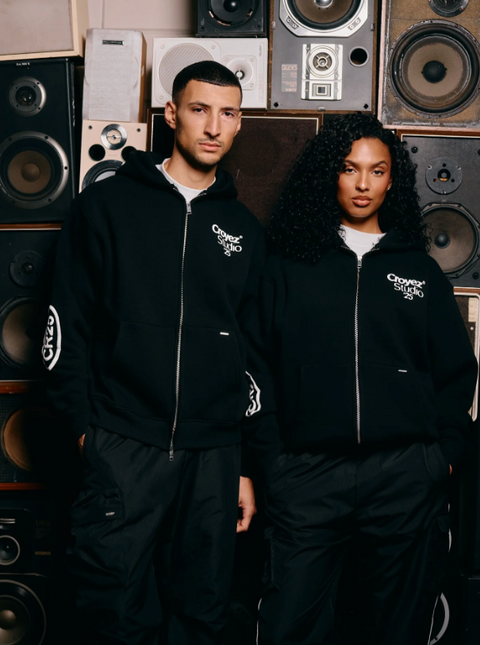 Croyez - Pop-Up Zip Hoodie CR2-FW25-57 - 49001 Black