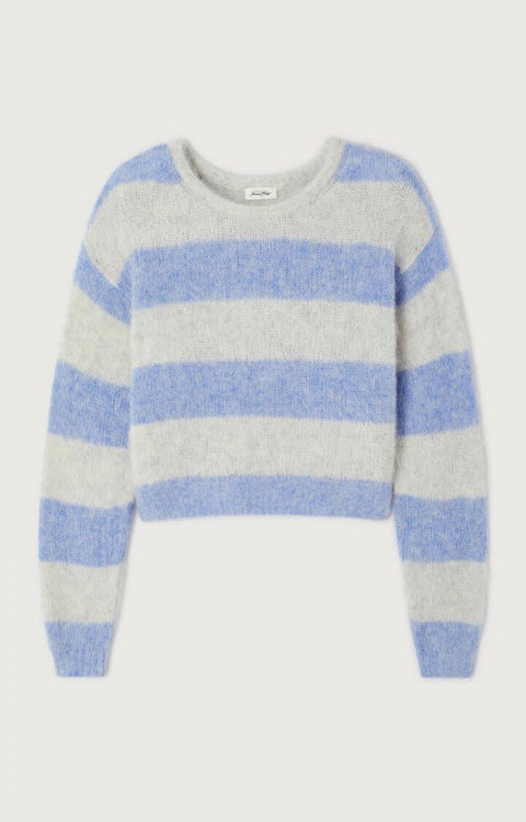 American Vintage - NIBY STRIPED PULLOVER - RAYURES GIVRE / sweater