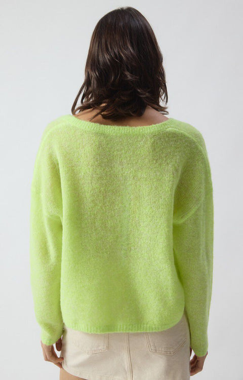 American Vintage - Nuggy vest v-neck - Citronnade fluo chine