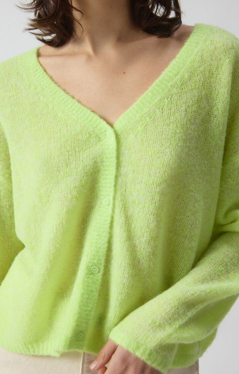 American Vintage - Nuggy vest v-neck - Citronnade fluo chine