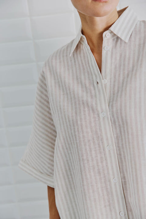 With Black - WBLBIANCA BATSLEEVE - SUMMER GREY/WHITE STRIPE / blouse