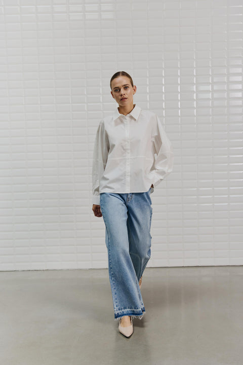 With Black - WBLREBECCA LS SHIRT - white white / blouse