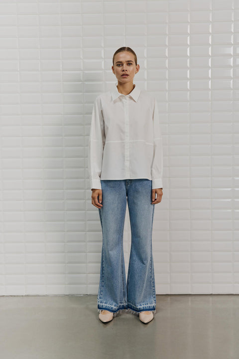 With Black - WBLREBECCA LS SHIRT - white white / blouse