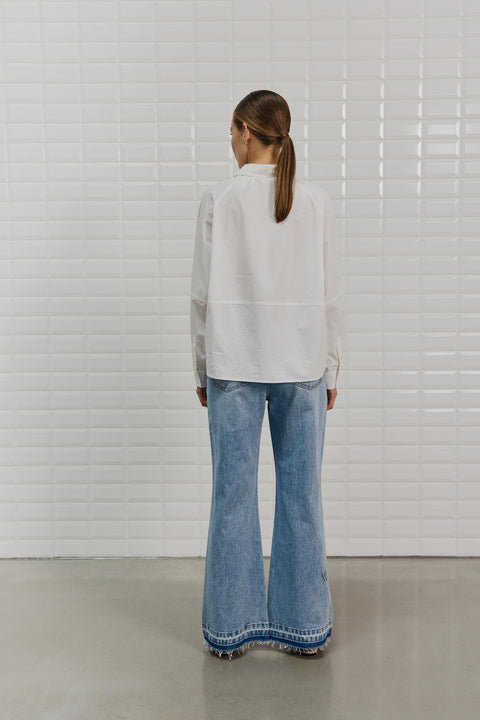 With Black - WBLREBECCA LS SHIRT - white white / blouse