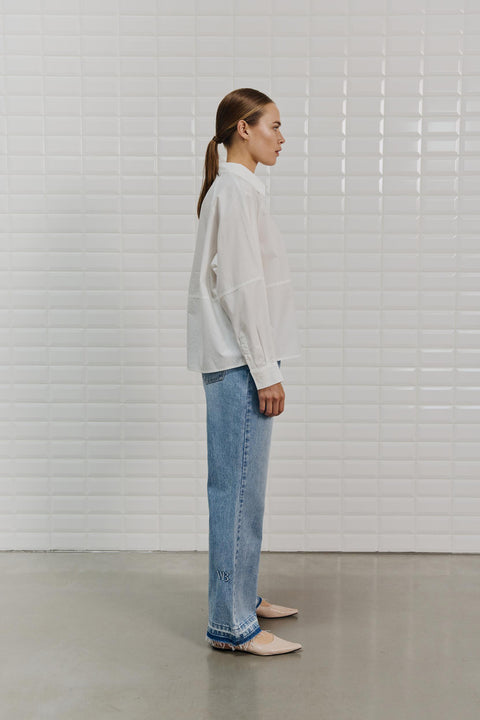 With Black - WBLREBECCA LS SHIRT - white white / blouse