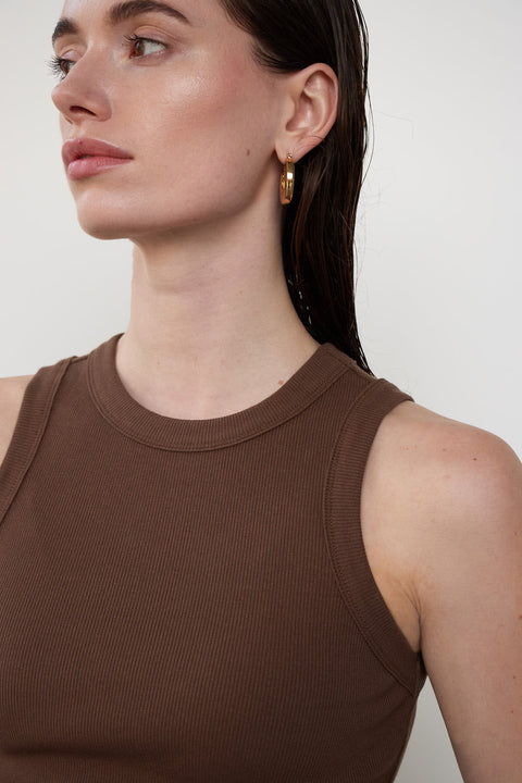 With Black - WBLDORDI TANKTOP - CHOCOLATE