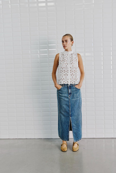 With Black - WBLMARIT SL TOP - WHITE