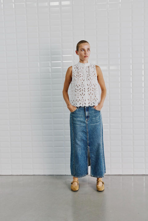 With Black - WBLMARIT SL TOP - WHITE