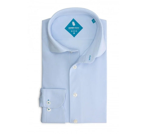 District Indigo - 7.31.025.780 Hemd LM Pique - 017 Light Blue