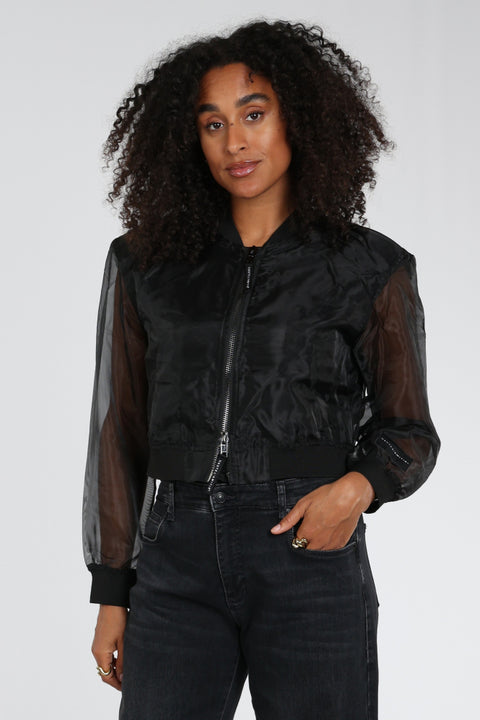 HAUTE L'AMITI? - HL10660 Organza bomber - Black. / jacket