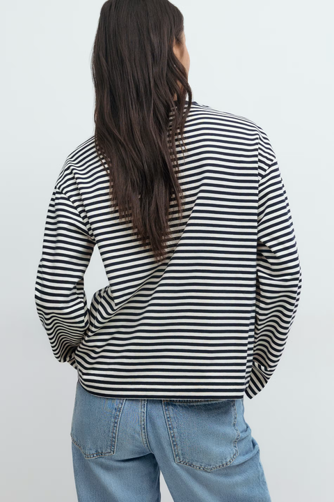 Gina Tricot - Basic long sleeve tee - Sky captain/stripe / top