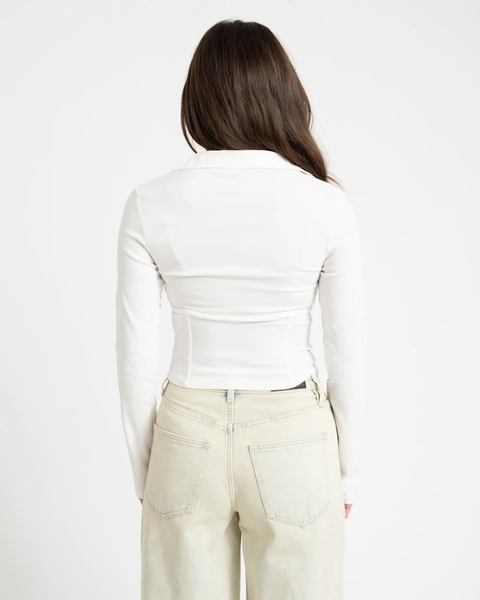 Gina Tricot - Hook and eye shirt - Off White