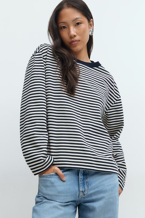 Gina Tricot - Basic long sleeve tee - Sky captain/stripe / top