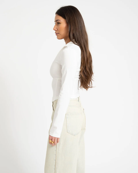 Gina Tricot - Hook and eye shirt - Off White