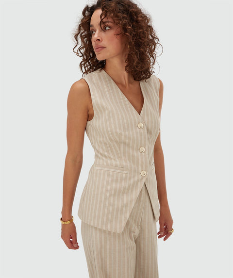 Josh V - JV-2604-0101 - 634 stone stripe / gilet top