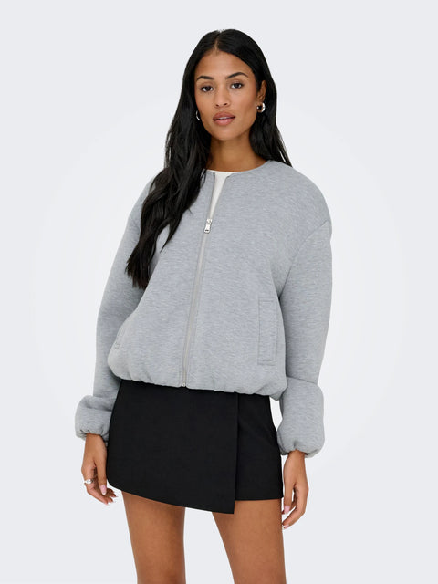 Only NOOS - 15344567 ONLELLIE SCUBA JACKET - MEDIUM GREY MELANGE